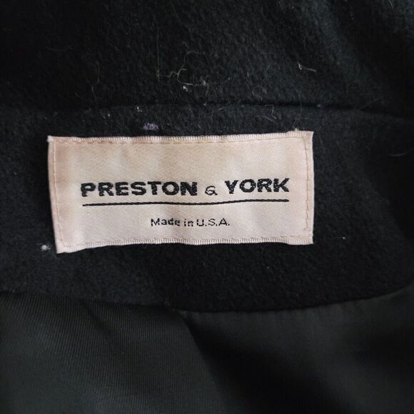 Preston & York Coat Womens 6 Black Wool Vintage Classic Double Breasted - Picture 5 of 6